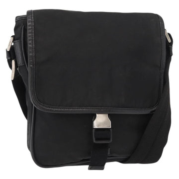 PRADA Shoulder Bag Nylon Black Silver Auth ka045