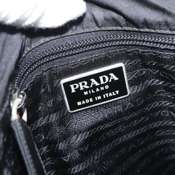PRADA Shoulder Bag Nylon Black Silver Auth ka045