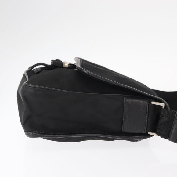 PRADA Shoulder Bag Nylon Black Silver Auth ka045