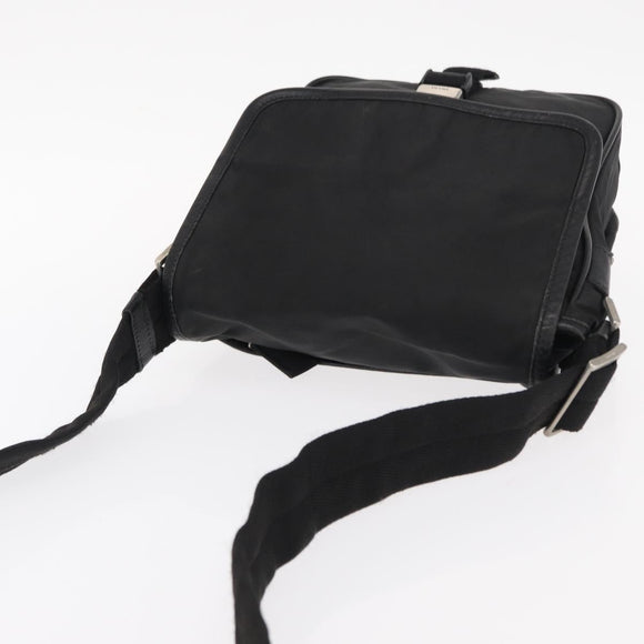 PRADA Shoulder Bag Nylon Black Silver Auth ka045