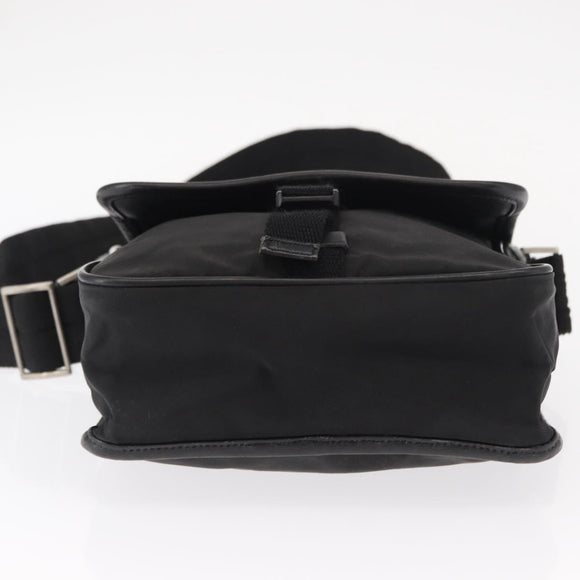 PRADA Shoulder Bag Nylon Black Silver Auth ka045