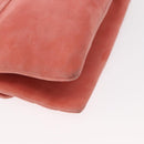 CHANEL Choco Bar Line Chain Shoulder Bag Suede Pink CC Auth ka046-13