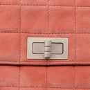 CHANEL Choco Bar Line Chain Shoulder Bag Suede Pink CC Auth ka046-15