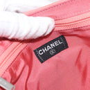CHANEL Choco Bar Line Chain Shoulder Bag Suede Pink CC Auth ka046-19