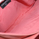 CHANEL Choco Bar Line Chain Shoulder Bag Suede Pink CC Auth ka046-20