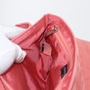 CHANEL Choco Bar Line Chain Shoulder Bag Suede Pink CC Auth ka046-22