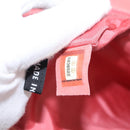CHANEL Choco Bar Line Chain Shoulder Bag Suede Pink CC Auth ka046-26