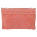 CHANEL Choco Bar Line Chain Shoulder Bag Suede Pink CC Auth ka046-4