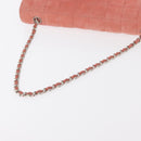 CHANEL Choco Bar Line Chain Shoulder Bag Suede Pink CC Auth ka046-8