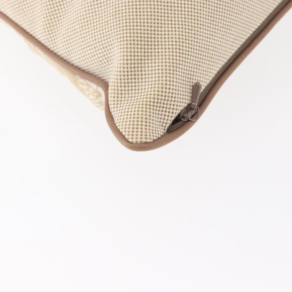 HERMES Cushion Canvas Beige Auth ka047