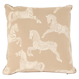 HERMES Cushion Canvas Beige Auth ka047 - 0