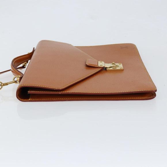 LOUIS VUITTON Epi Serviette Conseiller Zipangu Gold M54428 LV Auth ka051