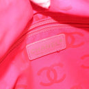 CHANEL Cambon Line Hand Bag Leather White Silver black CC Auth ka054-18