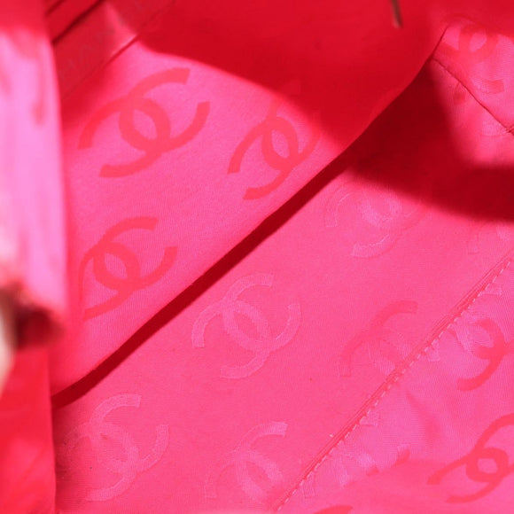 CHANEL Cambon Line Hand Bag Leather White Silver black CC Auth ka054