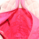 CHANEL Cambon Line Hand Bag Leather White Silver black CC Auth ka054-19