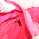 CHANEL Cambon Line Hand Bag Leather White Silver black CC Auth ka054-21