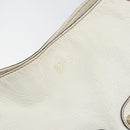 GUCCI Shoulder Bag Leather White Gold 154392 Auth ka056-14