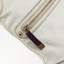 GUCCI Shoulder Bag Leather White Gold 154392 Auth ka056-15