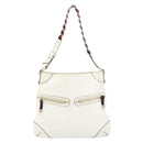 GUCCI Shoulder Bag Leather White Gold 154392 Auth ka056-2
