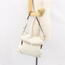 GUCCI Shoulder Bag Leather White Gold 154392 Auth ka056-23