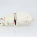 GUCCI Shoulder Bag Leather White Gold 154392 Auth ka056-5