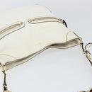 GUCCI Shoulder Bag Leather White Gold 154392 Auth ka056-6
