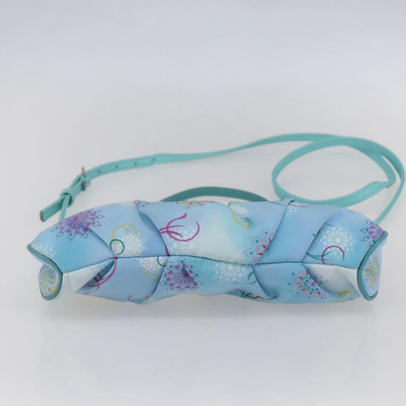 Salvatore Ferragamo Shoulder Bag Nylon 2way Light Blue Silver Auth ka057V