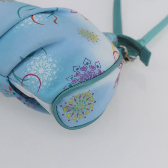 Salvatore Ferragamo Shoulder Bag Nylon 2way Light Blue Silver Auth ka057V