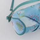 Salvatore Ferragamo Shoulder Bag Nylon 2way Light Blue Silver Auth ka057V-15