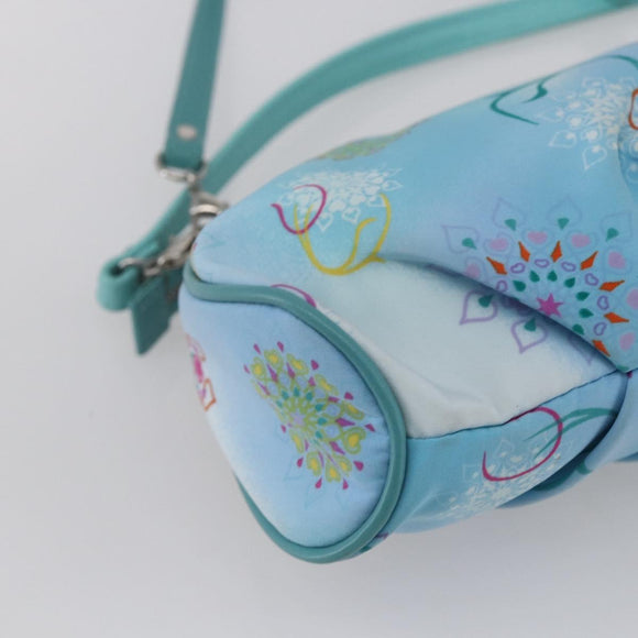 Salvatore Ferragamo Shoulder Bag Nylon 2way Light Blue Silver Auth ka057V