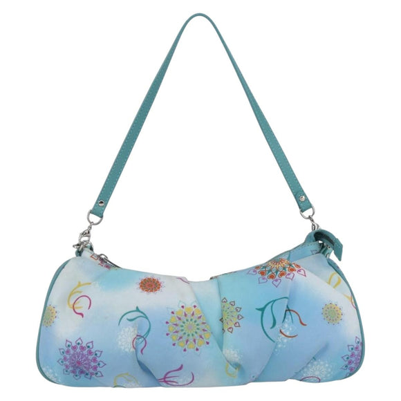 Salvatore Ferragamo Shoulder Bag Nylon 2way Light Blue Silver Auth ka057V