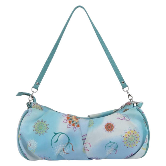 Salvatore Ferragamo Shoulder Bag Nylon 2way Light Blue Silver Auth ka057V