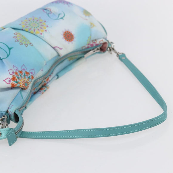 Salvatore Ferragamo Shoulder Bag Nylon 2way Light Blue Silver Auth ka057V