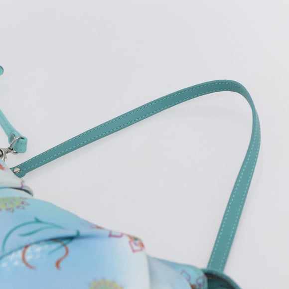 Salvatore Ferragamo Shoulder Bag Nylon 2way Light Blue Silver Auth ka057V