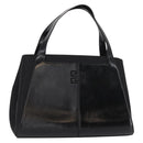 GIVENCHY Hand Bag Leather Black Silver Auth ka060-1