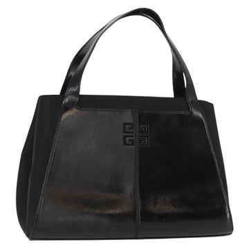 GIVENCHY Hand Bag Leather Black Silver Auth ka060