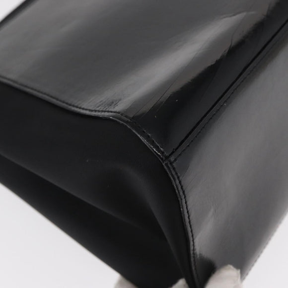 GIVENCHY Hand Bag Leather Black Silver Auth ka060