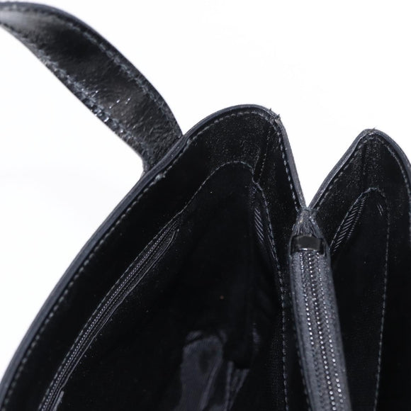 GIVENCHY Hand Bag Leather Black Silver Auth ka060