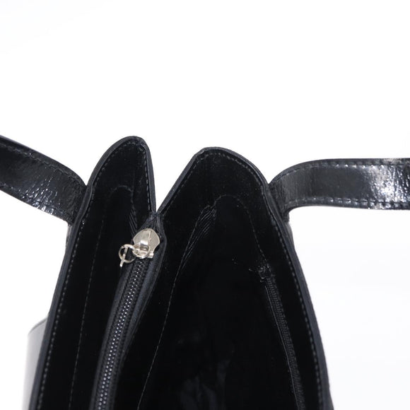 GIVENCHY Hand Bag Leather Black Silver Auth ka060