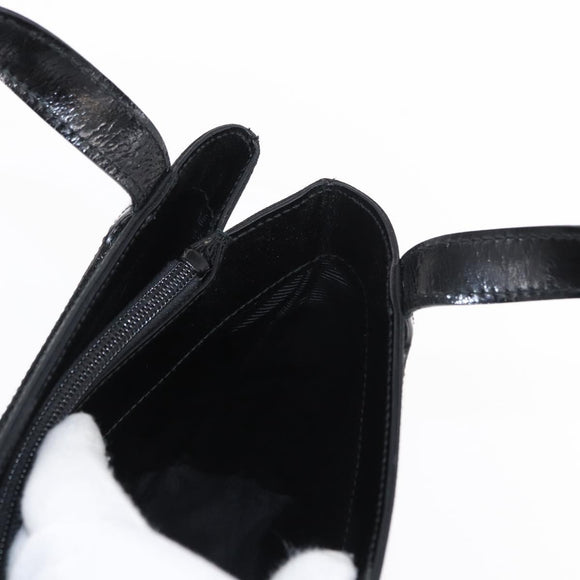 GIVENCHY Hand Bag Leather Black Silver Auth ka060