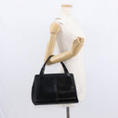 GIVENCHY Hand Bag Leather Black Silver Auth ka060-25
