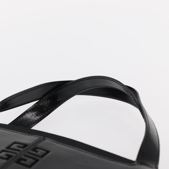 GIVENCHY Hand Bag Leather Black Silver Auth ka060