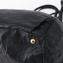 PRADA Hand Bag Leather 2way Black Gold Auth ka061-15