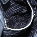 PRADA Hand Bag Leather 2way Black Gold Auth ka061-24