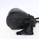 PRADA Hand Bag Leather 2way Black Gold Auth ka061-4