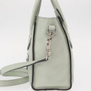 CELINE Luggage Nano Shopper Hand Bag Leather 2way Light Blue Silver Auth ka062-3