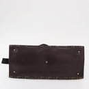FENDI Zucca Canvas Hand Bag Black Brown Silver Auth ka063-5