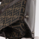 FENDI Zucca Canvas Hand Bag Black Brown Silver Auth ka063-9