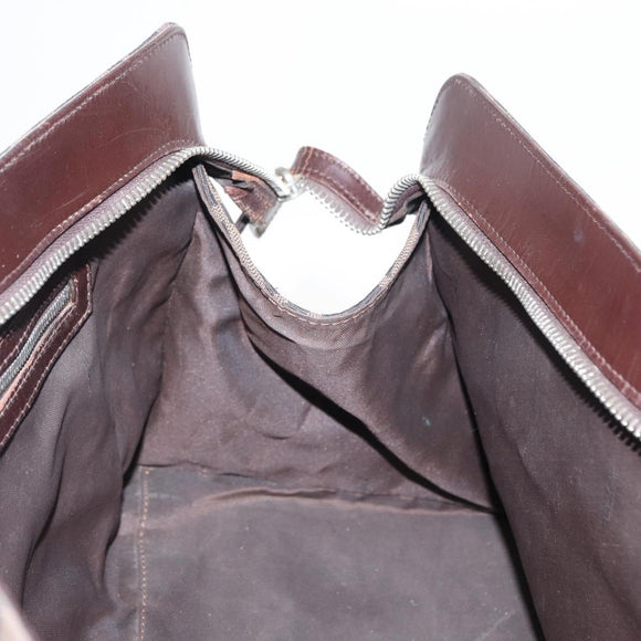 FENDI Zucca Canvas Hand Bag Black Brown Silver Auth ka063