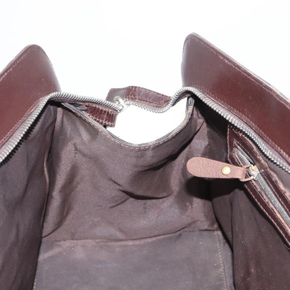 FENDI Zucca Canvas Hand Bag Black Brown Silver Auth ka063